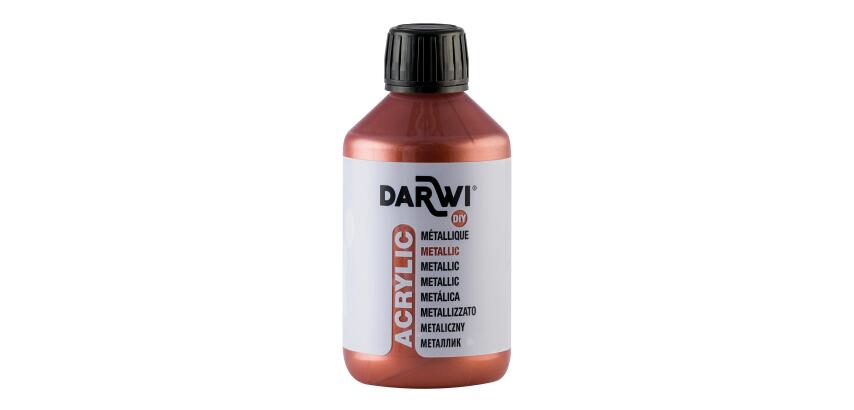 Darwi Flacon de 250 ml de Peinture Acrylique Universelle Métallique - Cuivre