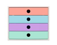 Module de classement Filibox 4 tiroirs Candy Tidy - Couleurs assorties