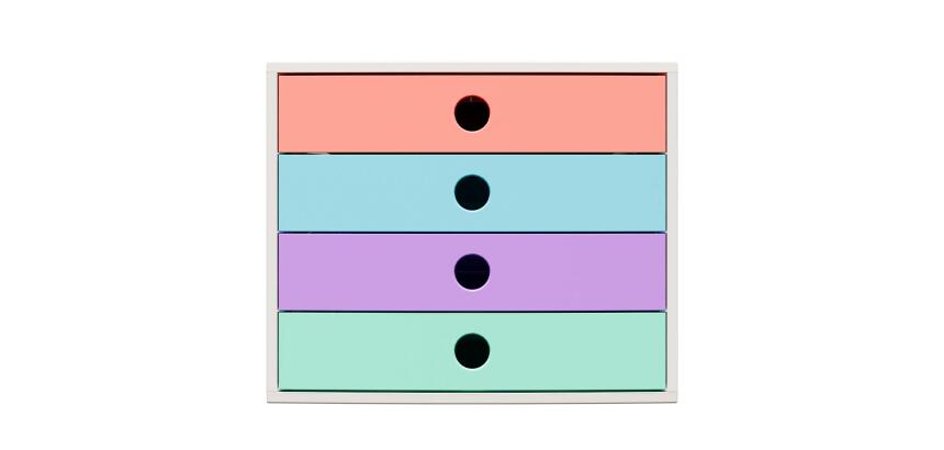 Exacompta Candy Tidy Filibox Filing Module, 4 Drawers - Assorted colours