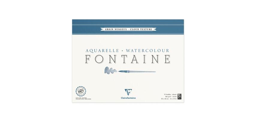 Fontaine bloc collé 4 côtés 15F 36x48cm 300g grain nuageux