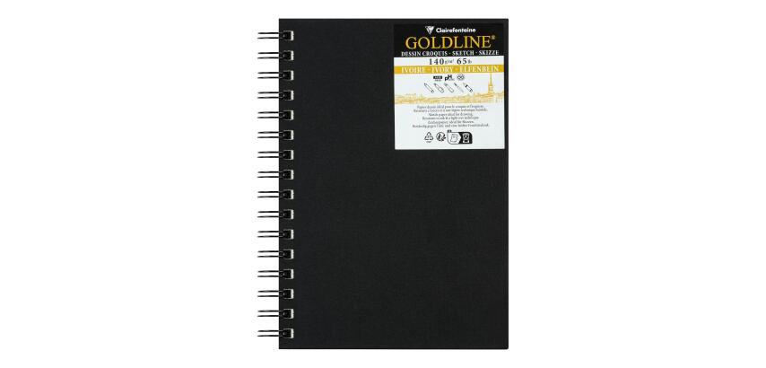 Goldline carnet spiralé 40F A5 140g portrait - Ivoire