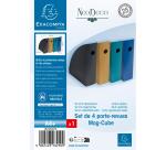 Exacompta, Set mit 4 Mag Cube, Stehsammler, Neo Deco - Farben sortiert