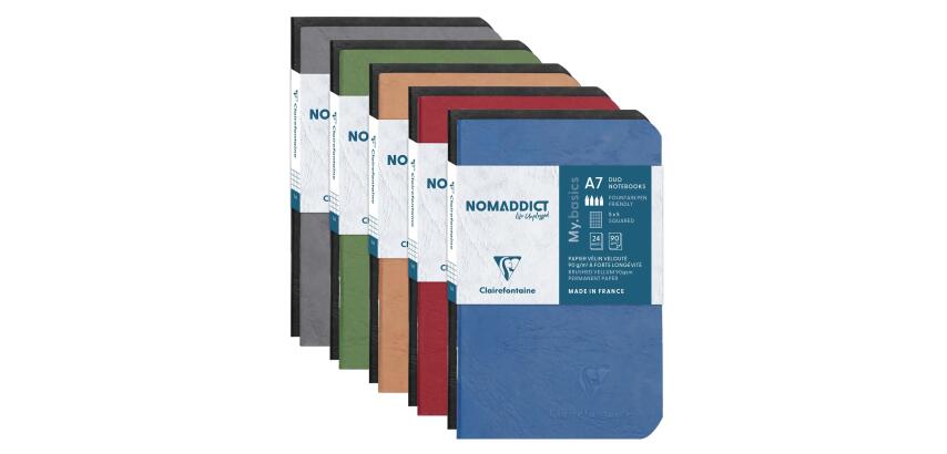 Set de 2 carnets piqûre Age Bag 7,5x12cm 48 pages petits carreaux Couleurs assortis - Assortis
