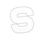 Small Letter 'S' 12cm - White