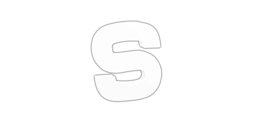 Petite lettre S 12cm - Blanc