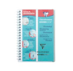 Koverbook, Vokabelheft mit Doppelspirale 11x17cm, 50 Blatt 90g, liniert mit 1 Mittelstrich, transparenter Einband aus PP - Farblos