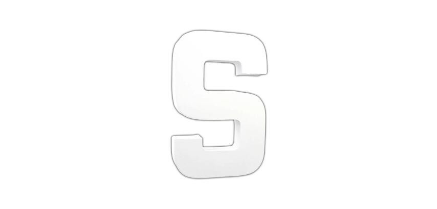 Lettre S 20,5cm - Blanc