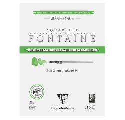 Fontaine Extraweiß Torchon/rau, Block 4-seitig geleimt, 12 Blatt 31x41cm 300g