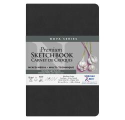 Nova Series, Skizzenbuch mit flexiblem Einband, Fadenbindung, 46 Blatt 21,6x14cm 150g - Grau