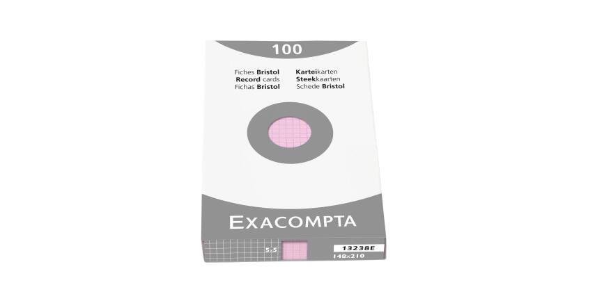 Étui de 100 fiches - bristol quadrillé 5x5 non perforé 148x210mm