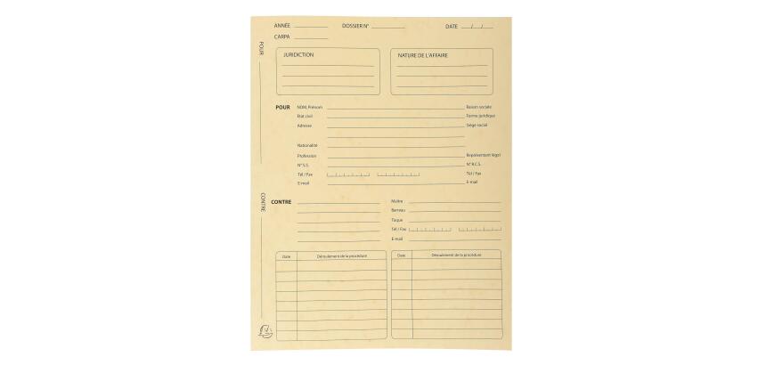 Paquet de 25 dossiers de procédure carte lustrée 25x32cm