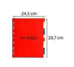 Register aus PP 120µ mit 12 Positionen, für Format DIN A4 Maxi - Farben sortiert