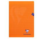 Cahier piqué Mimesys A4 48 pages grands carreaux couverture polypropylène - Orange