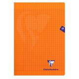 Cahier piqué Mimesys A4 48 pages grands carreaux couverture polypropylène - Orange