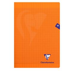 Cahier piqué Mimesys A4 48 pages grands carreaux couverture polypropylène - Orange