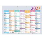 Calendrier Multicolore 55 x 40,5 cm Semestriel 2027 - Multicolore