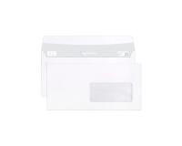 Boite de 500 Enveloppes Blanches DL-110x220mm - Auto-Adhésives - 90g/m2 - Fenêtre Papier Cristal 45x100 (position 20/20) - Blanc