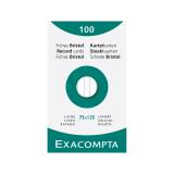 Confezione 100 cartoncini bristol bianco a righe non perforati 75x125mm - Bianco