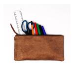 KLEO-PATHRA CUIR Trousse plate 22x11 cm Bronze