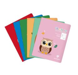 Cahier piqué 17x22 cm 32 pages double ligne 2 mm + interligne verticale + marge - Assortis
