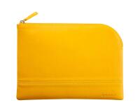 Rhodiarama pochette zippée en simili cuir - taille M (16x22 cm) - Jonquille