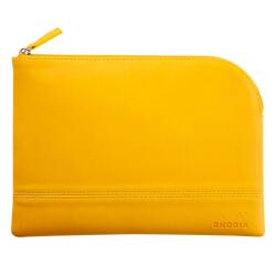 Rhodiarama etui met rits in kunstleer - maat M - 16x22 cm - Daffodil