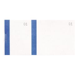 Bloc vendeur à bande couleur 100 feuillets double numérotage - 6 ,6 x 13,5 cm