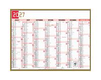 Calendrier Tricolore 22 x 29,5 cm Semestriel 2027 - Visuel