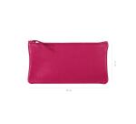 CUIR TEINTÉ Trousse plate 22x11 cm Framboise