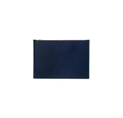 Multifunctioneel lederen etui, groot model - Marineblauw