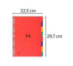 Intercalaires carte lustrée 225g 8 positions - A4 - Couleurs assorties