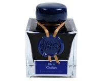 Encre 1670 à paillettes dorées 50ml - Bleu océan