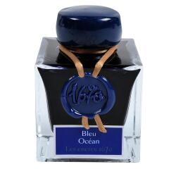 Encre 1670 à paillettes dorées 50ml - Bleu océan