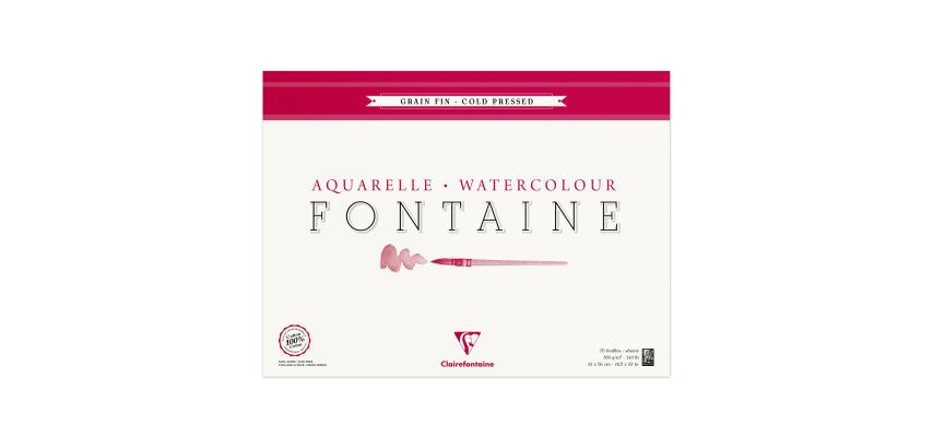 Fontaine bloc collé 4 côtés 25F 42x56cm 300g grain fin