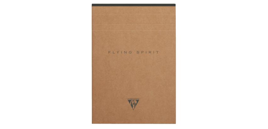 Bloc entoilé en-tête Flying Spirit Kraft A5 140 pages détachables ligné motifs assortis papier ivoire 90g - Brun