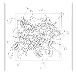 Carré 100% soie - 90x90cm Glycine - Blanc