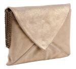 PLUME Pochette Enveloppe en Daim irisé 20x14cm - Or