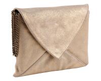 PLUME Pochette Enveloppe en Daim irisé 20x14cm - Or