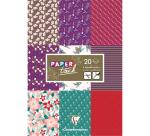 PAPIERS IMPRIMÉS, Bloc de 20 feuilles 200g/m2 au format 21x29,7cm - Hiver floral - Multicolore
