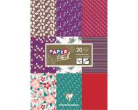 PAPIERS IMPRIMÉS, Bloc de 20 feuilles 200g/m2 au format 21x29,7cm - Hiver floral - Multicolore