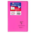 Carnet piqué Koverbook 11x17cm 96 pages petits carreaux couverture polypropylène transparent - Assortis