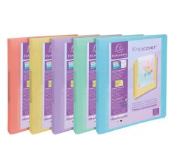 Classeur 2 anneaux 30mm polypropylène Kreacover Pastel - A4 - Couleurs assorties