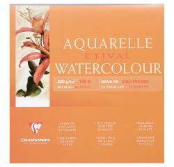 Etival Aquarellpapier feinkörnig, Block 4-seitig geleimt, 25 Blatt 300g, 24x24 cm