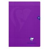 Cahier piqué Mimesys A4 96 pages grands carreaux couverture polypropylène - Violet