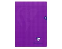 Cahier piqué Mimesys A4 96 pages grands carreaux couverture polypropylène - Violet