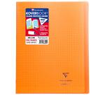Cahier piqué Koverbook 24x32cm 140 pages grands carreaux couverture polypropylène transparent - Assortis