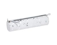 COSMICUIR DAIM Trousse ronde Ø5,5x22cm - Argent