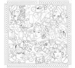 100% silk scarf - 90x90cm Make-up - White