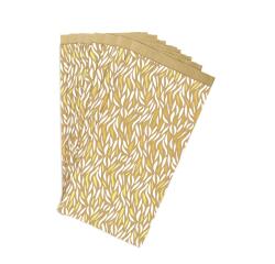 Sachet de 50 pochettes kraft, 12x24+4,5cm vagues - Blanc