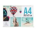 Stand-up horizontal sign holder A4 clear - Crystal